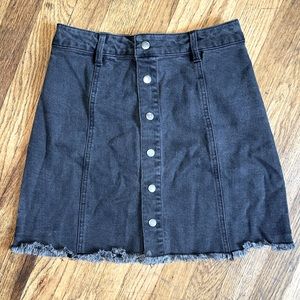 Miami dark grey frayed hem denim skirt size small